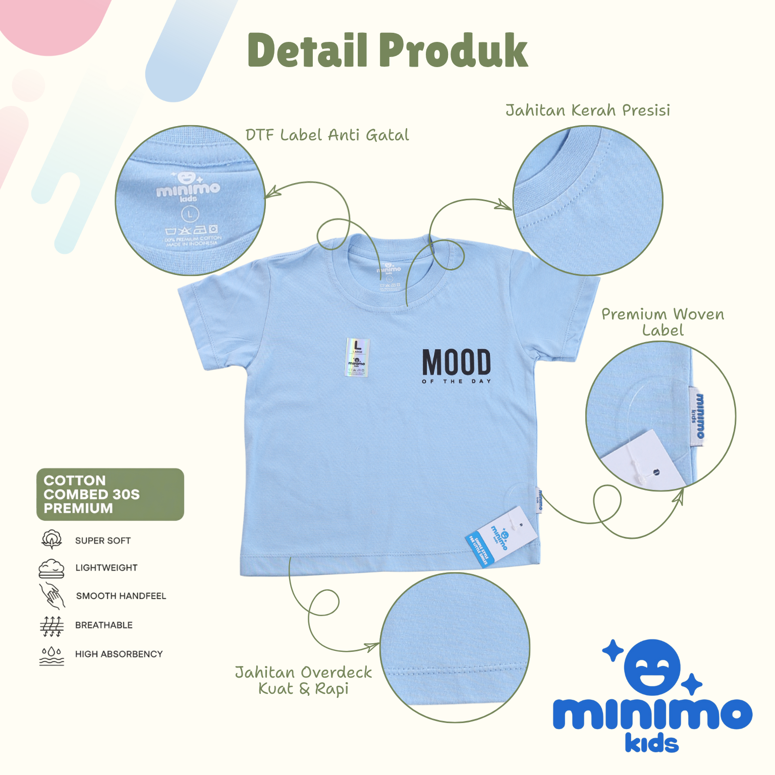 Basic Tee Minimo Kids - Detail dekat